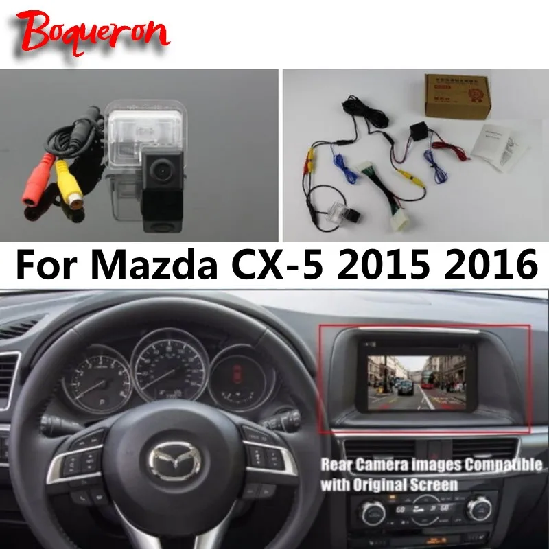 

Для Mazda 2 CX-5 CX 5 CX5 2015 2016 2017 RCA и оригинальный экран совместимый с камерой заднего вида автомобиля/Комплекты HD резервной камеры заднего вида