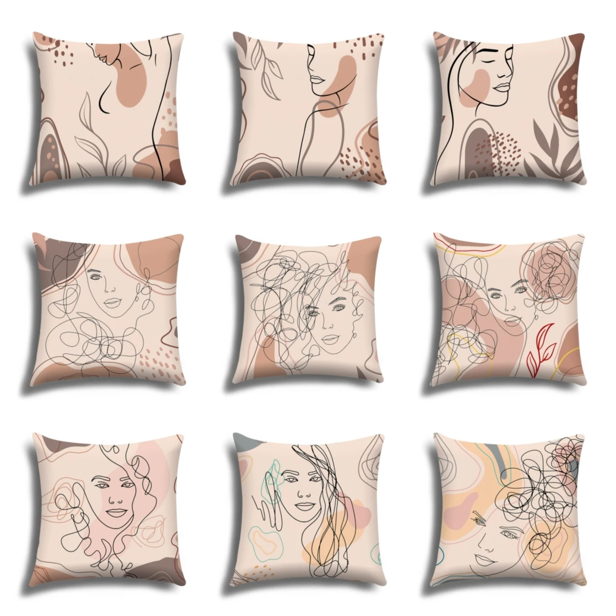 

Morandi abstract female pillowcase, home decoration, living room sofa cushion cover 45*45, you can customize your pattern
