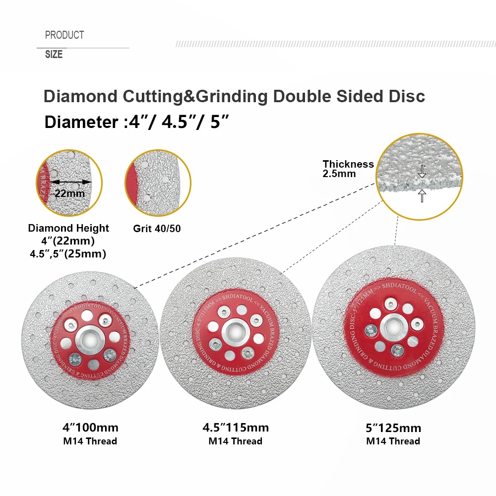 100/115/125mm Diamond Cutting Grinding Disc Double Sided M14 Cutting Plate Polishing Stone Porcelain Granite Saw Blade cutting disc grinding disc abrasive wheel grinding wheel cutting blade