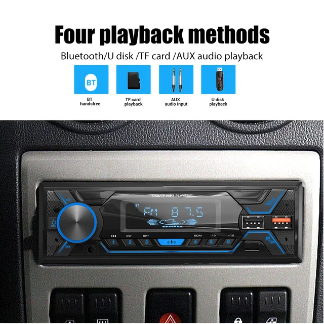 ESSGOO Car Radio 1 din Stereo Multimedia MP3 Player Digital Bluetooth FM ISO Power Aux Input USB Bluetooth Universal Autoradio - Image 3