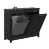 Cabinet, Kitchen Trash Can Cabinet w/Negative ion and deodorizing Function, Dog Proof 20 Gallon Garbage Can Cabinet for Kitchen, 2