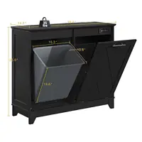 Cabinet, Kitchen Trash Can Cabinet w/Negative ion and deodorizing Function, Dog Proof 20 Gallon Garbage Can Cabinet for Kitchen, 2