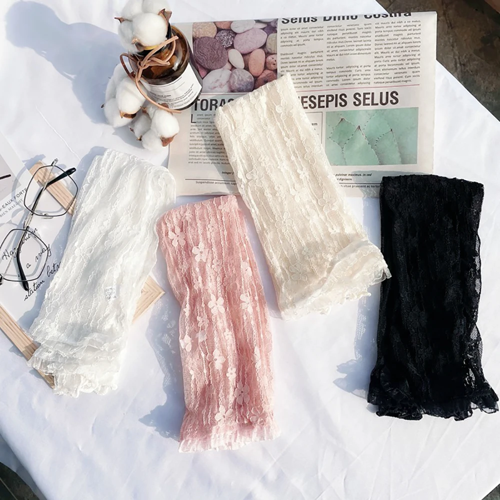 

Fashion Classic Cycling Women Driving Fishing Flower Arm Sleeves Cooling Sleeves Lace sleeve Sun Protection