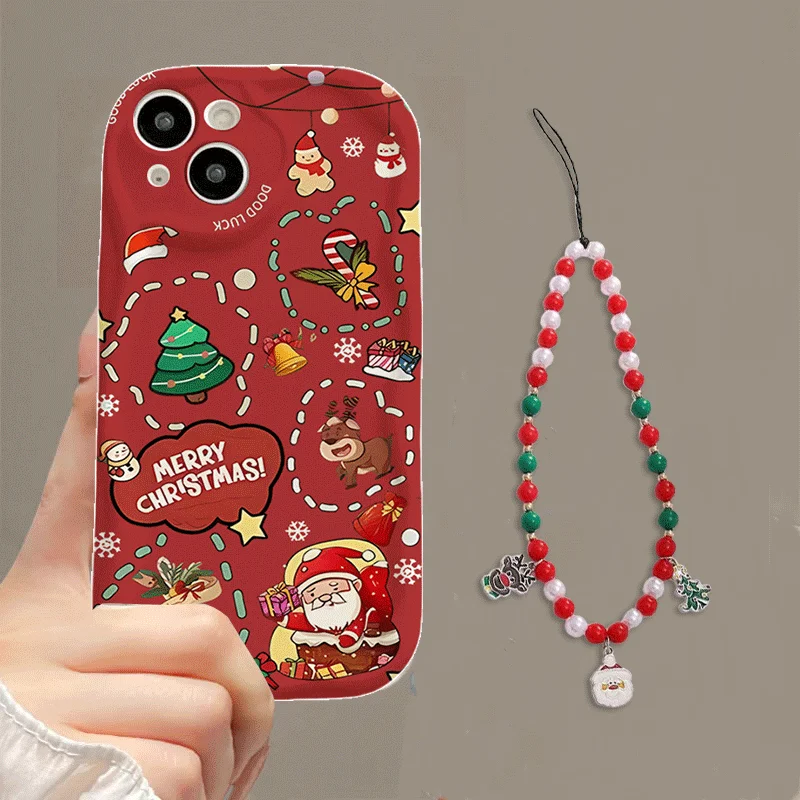 Festive Christmas Charm Lanyard Phone Case
