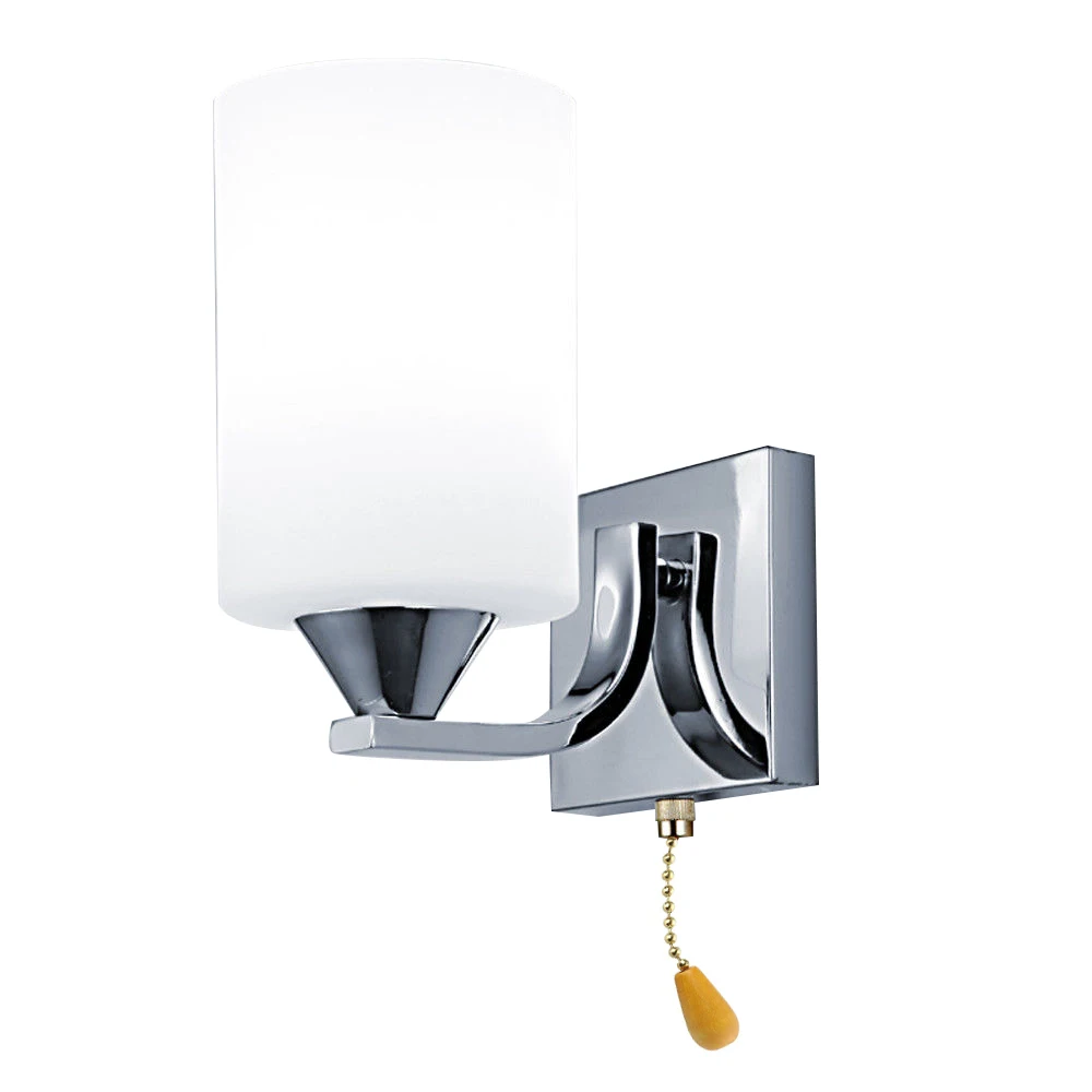 

Modern Glass Led Light Wall Sconce Lamp Lighting Fixture Indoor Bedroom Decor Single Head With Switch White