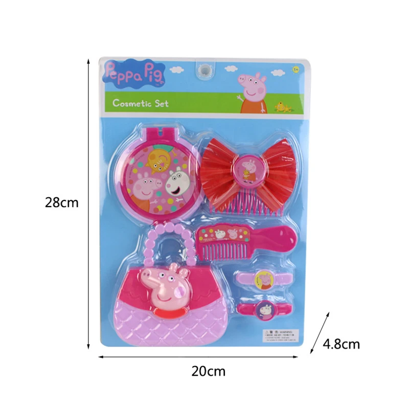 Peppa Pig Makeup Toys Children's Imitation Mirror Comb Makeup Box Bag Princess Dressing Table Hairpin Girl Birthday Gifts makeup toy princess pretend toys cosmetics set princess doll