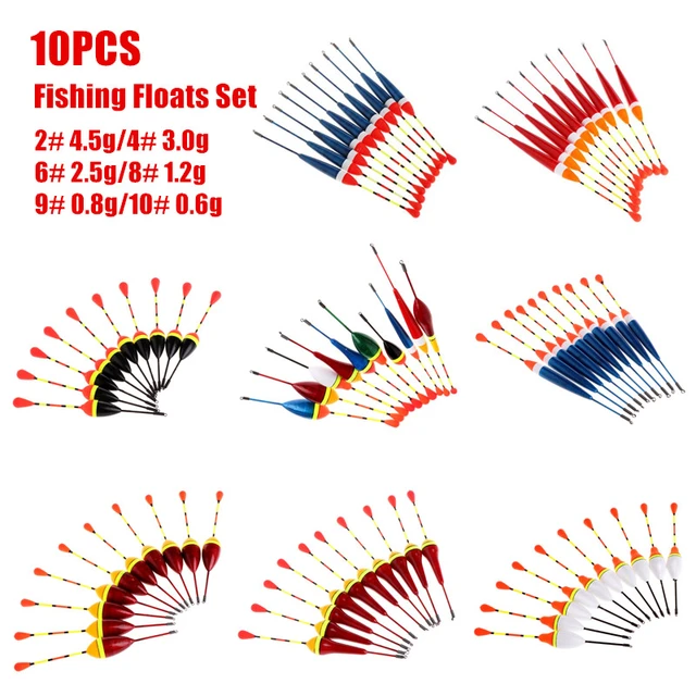 10Pcs Carp Fishing Floats Set Buoy Bobber Stick For Fish Tackle Vertical  10# 0.6g 9# 0.8g 8# 1.2g 6# 2.5g 4# 3.0g 2# 4.5g - AliExpress