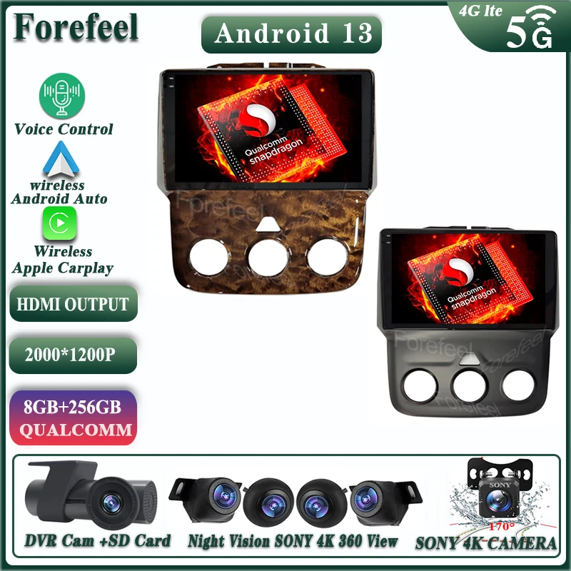 

DVD Android13 For Dodge Ram 1500 2500 3500 5500 2013-2023 NO 2DIN Multimedia Car Player GPS Navigation Stereo Head Unit Dash Cam