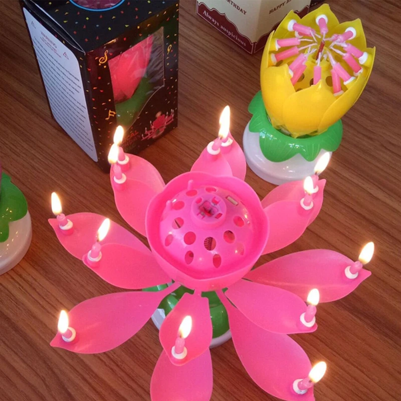 Amazing Musical Lotus Flower Birthday Candle, Ships From USA, Trophy