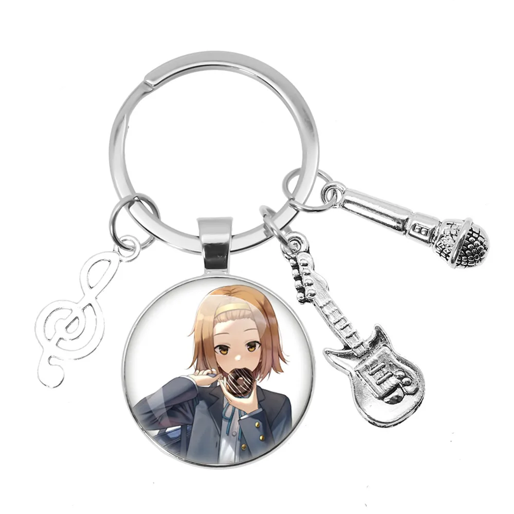 Anime K-ON! Portachiavi Hirasawa Yui Mio Tainaka Ritsu KotobukiTsumugi Nakano Azusa Cartoon Portachiavi Accessori musicali Gioielli Regalo - immagine 4