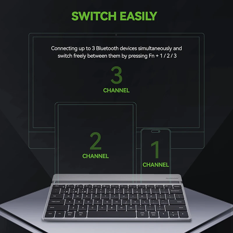 Teclado Magro Recarregável sem Fio de Bluetooth 5.1 com Suporte Deslizante Universal Silencioso Mini Teclado Portátil para Ipad Tablet - Imagem 5