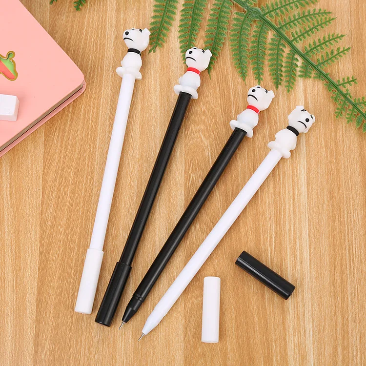 

12/60 Pcs Cartoon Puppy Shape Neutral Pen Cute Student Creative Office Supplies Neutral Signature Pen Wholesale