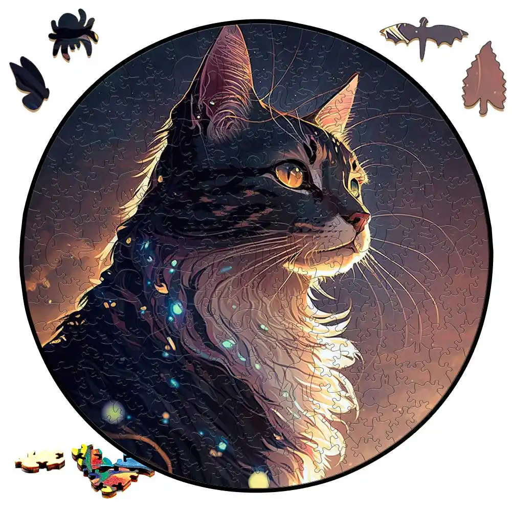 Cats Animal Puzzles Elegant Shape Intellectual Toys for Adults Kids Dinosaur Senior Festival Wooden Toy Gifts Animal Jigsaws puzzle toys wooden puzzles wooden toys