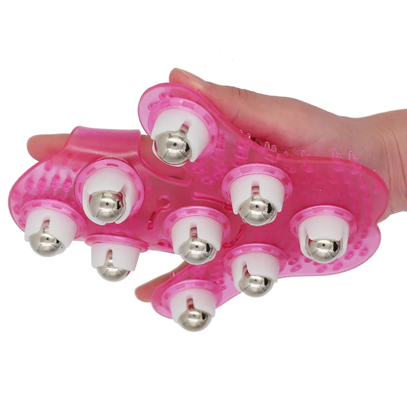 

9 Balls Body Massage Glove Roller Ball Anti-Cellulite Muscle Pain Relief Relax Massager For Neck Shoulder Buttocks Health Care