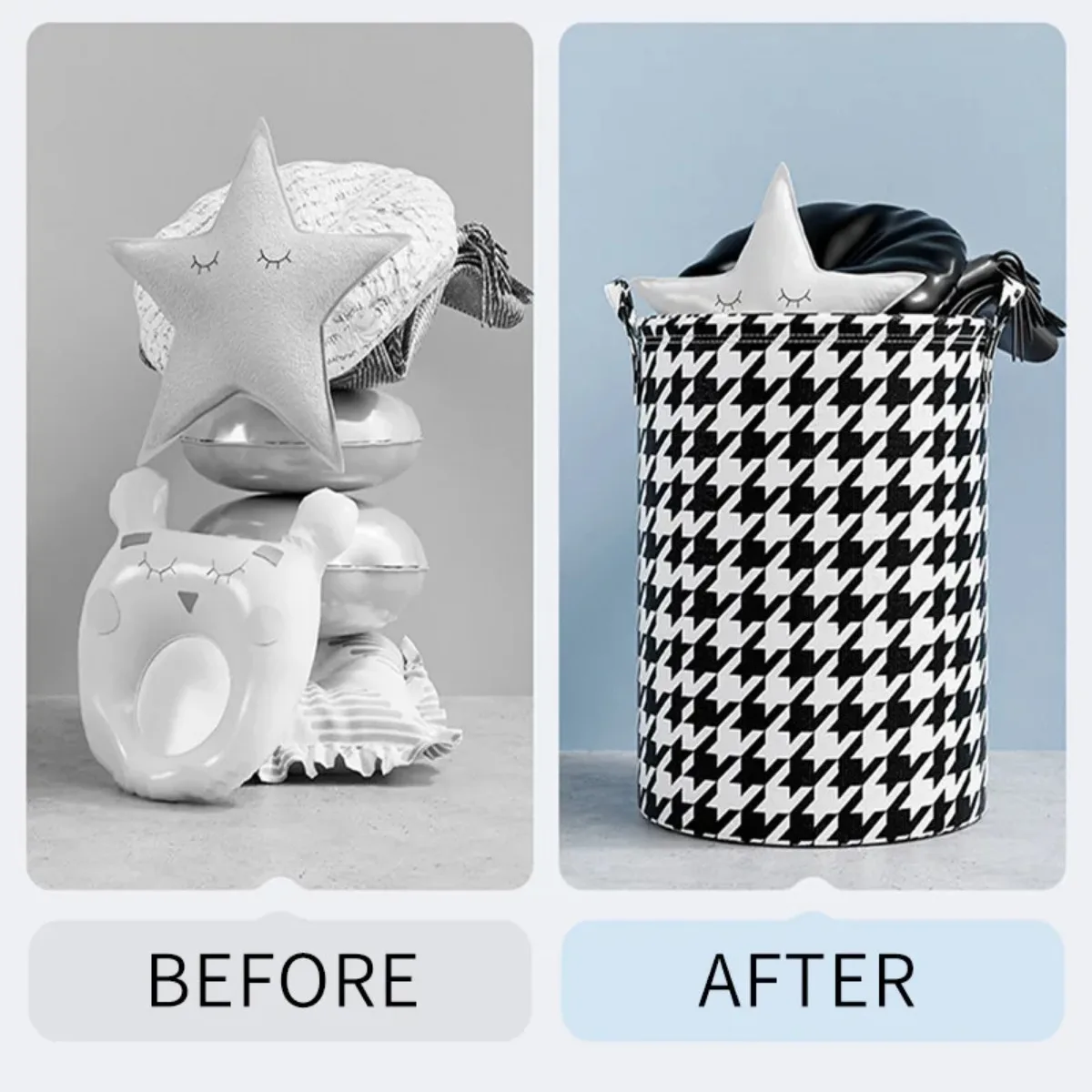 Description Picture 6 of itemFoldable Round Dirty Clothes Laundry Basket Children Toys Household Storage Bag Dormitory Waterproof Large Capacity Organizers