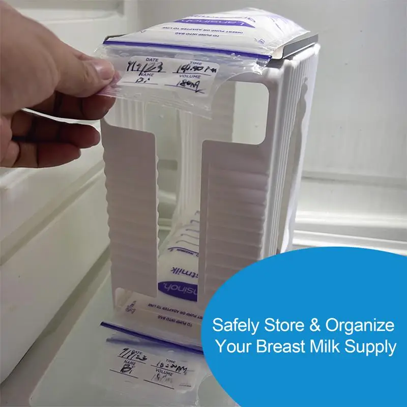 Breastmilk Freezer Holder Reusable Container Storing System Fridge Freeze Organizer for Freezing Breastmilk to Feed Baby