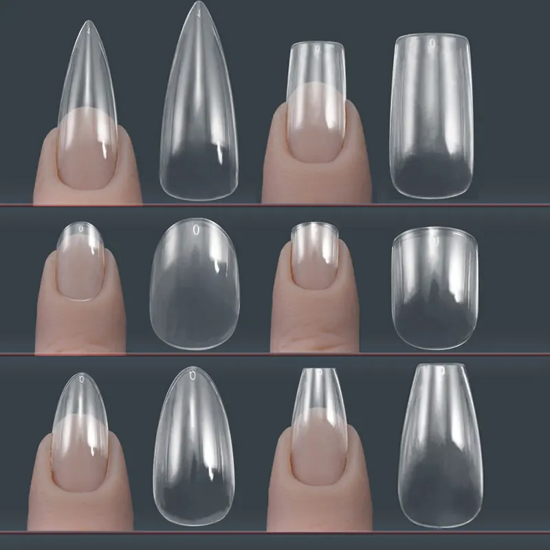 120 Pz L/M/ Xs Breve Ovale Quadrato Unghie Finte Suggerimenti Estensione Gel Per Unghie X Tip System Acrilico Artificiale Nail Press Su Unghie Finte