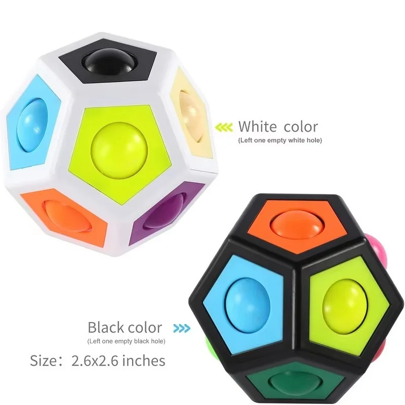Fidget Cube EDC 12 Holes Magic Ball Anti Stress Relief Toy Anxiety Antistress Sensory Fingertip Cube For Kids Adults Autism ADHD