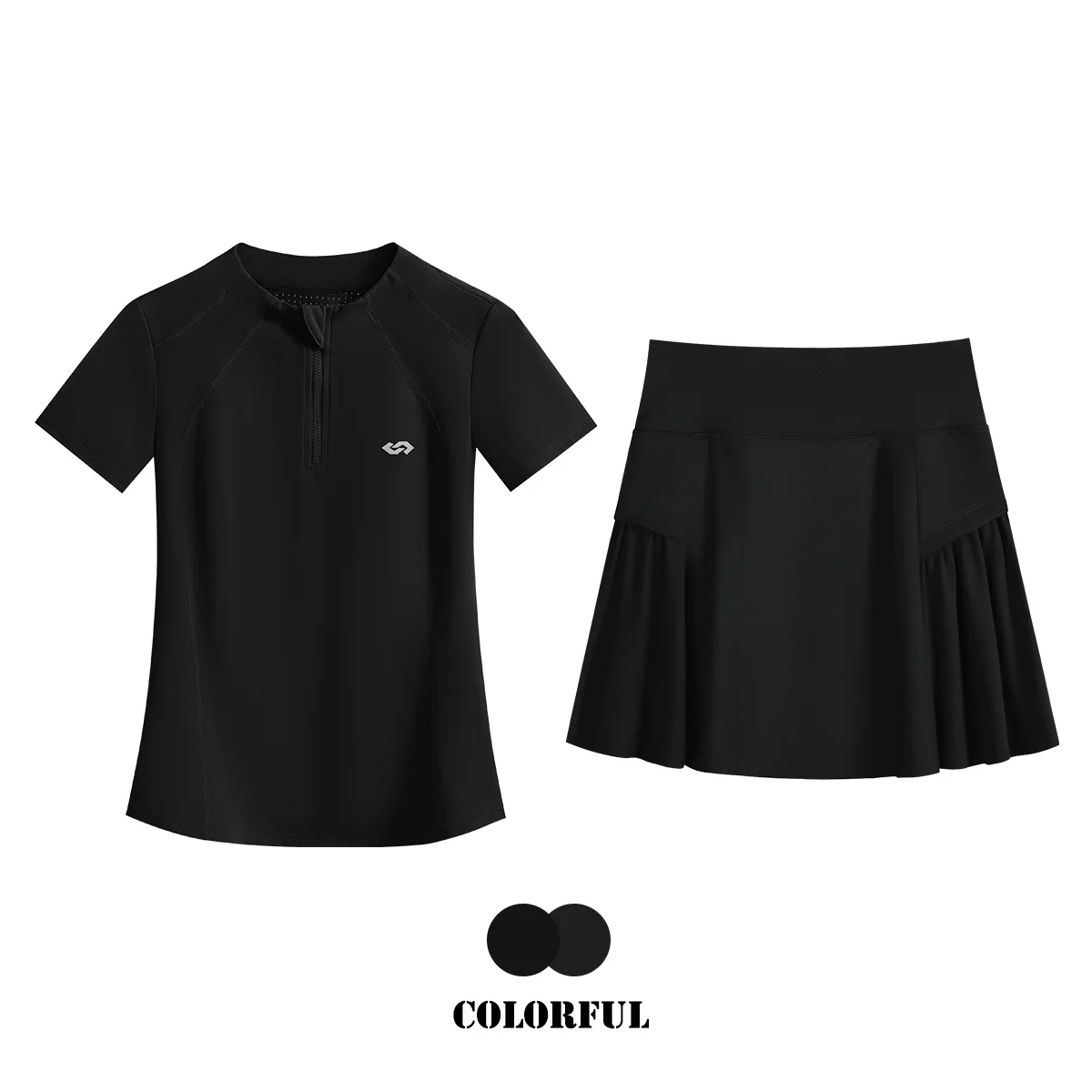 ตัวเลือกสินค้า ชุดกีฬาผู้หญิง 2 ชิ้น กระโปรงเทนนิส Skort ฤดูร้อน 2025