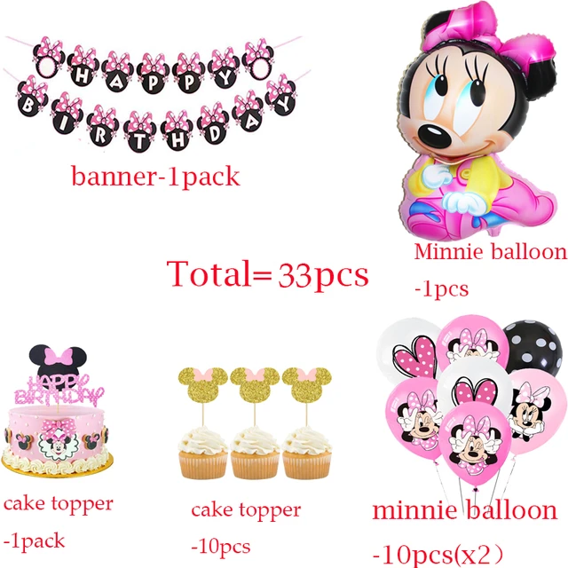 Ballon Minnie Mouse, 1er anniversaire, 28 po