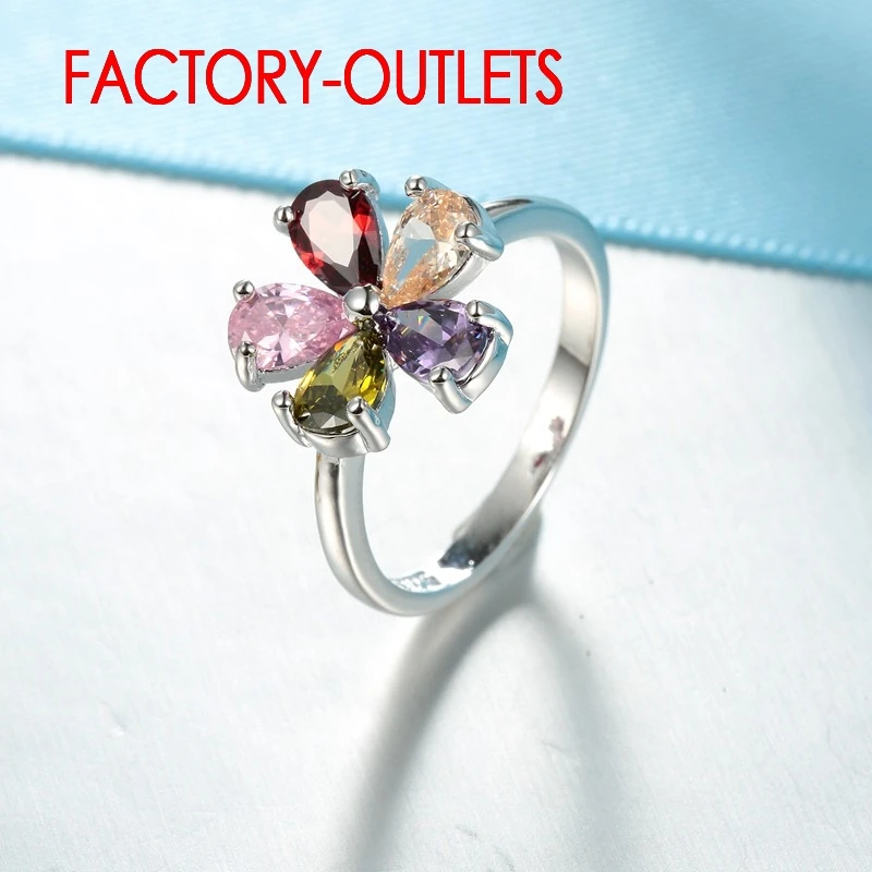 Engagement Ring Bridal Set 925 Sterling Silver Fashion Jewelry CZ Cubic Zirconia Plant Design Women Girls Lovers' Best Gift - 5
