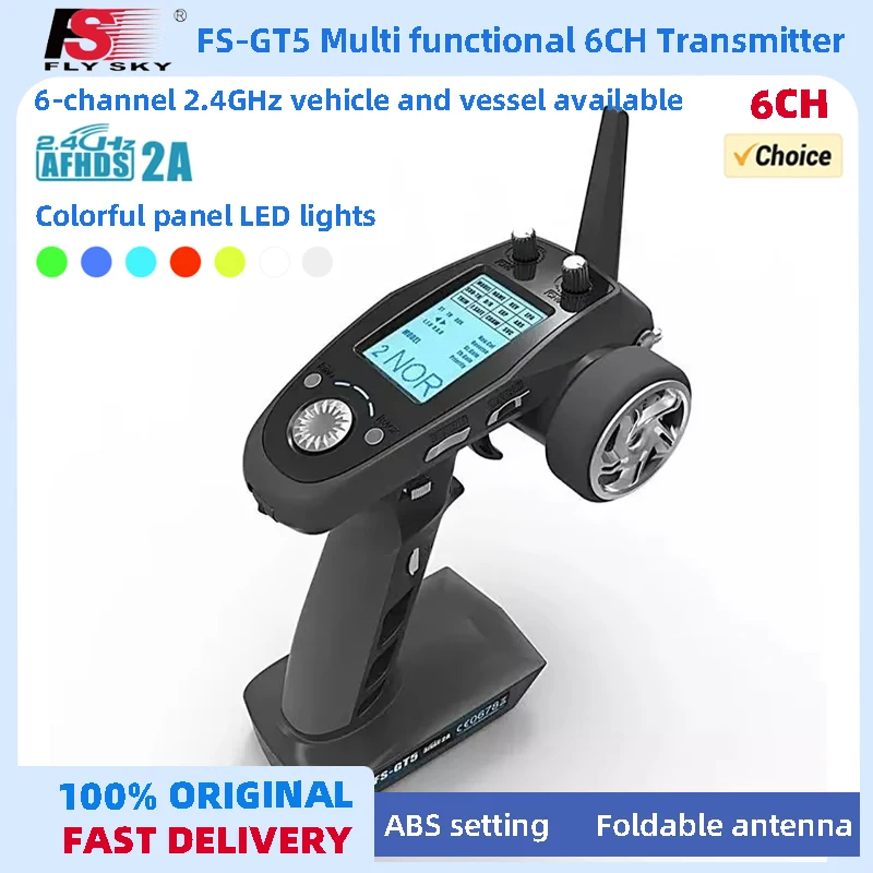 Radiocommande GT5 AFHDS 2A 2.4GHz + Récepteur BS6 6 Canaux pour Voiture Bateau RC