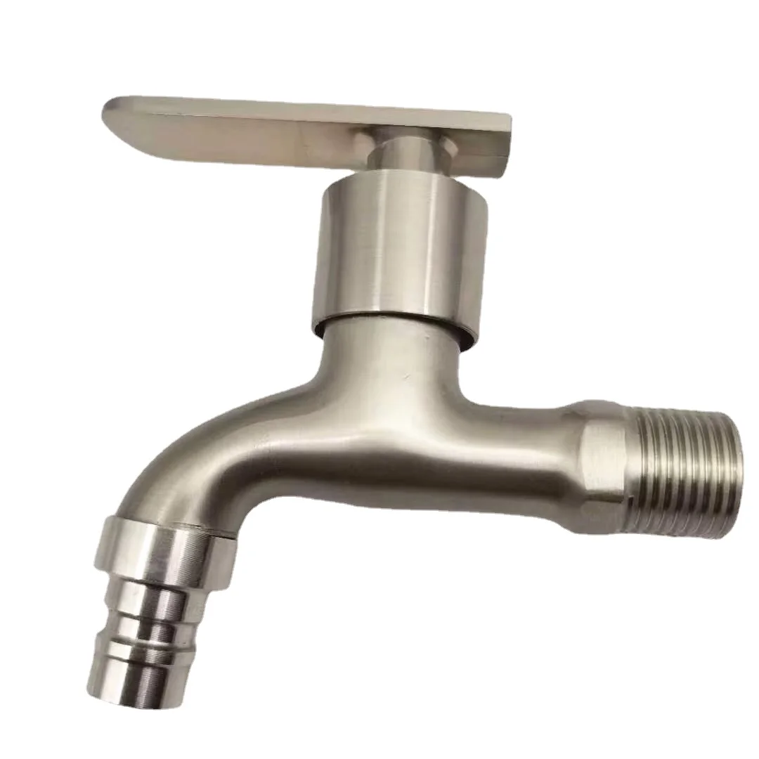 

Brushed 304 thickened 4-point universal washing machine explosion-proof one to two toilet mop sink faucet