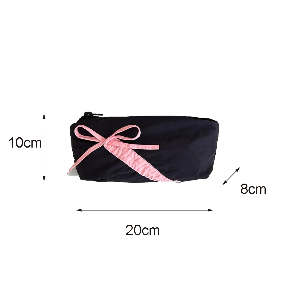 Large Capacity Cosmetic Bag Sweet Fashion Pencil Case For Student Cute Korean Bow Pencil Pouch Storage Bag School Supplies