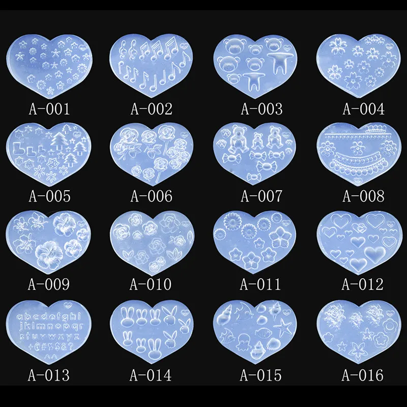 3D Nail Mold DIY Design Silicone Heart Nail Art Butterfly Bow Flower Nail Art Decorations Manicure Tool Nail Art Accessory 5