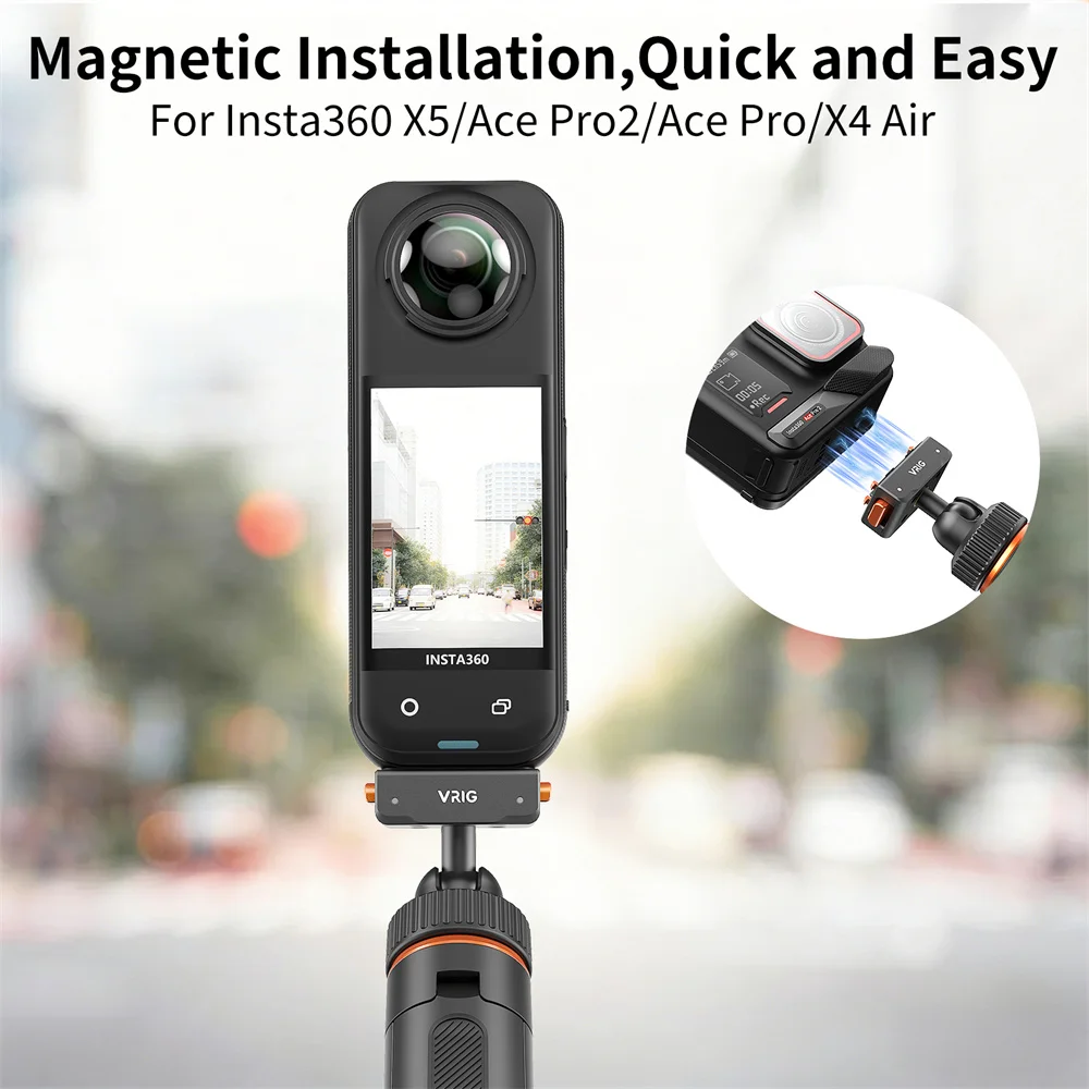 Magnetic Quick Release Selfie Stick For Insta360 Action Cameras_voghion.com