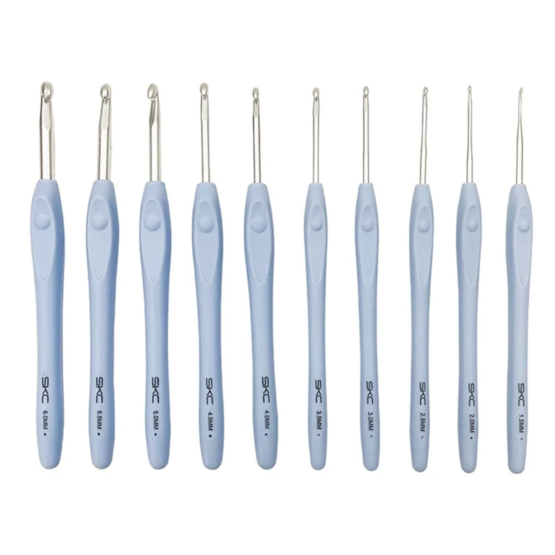 

10Pieces Crochet Hooks Set for Beginners Aluminum Crochet Needles for DIY Crafts