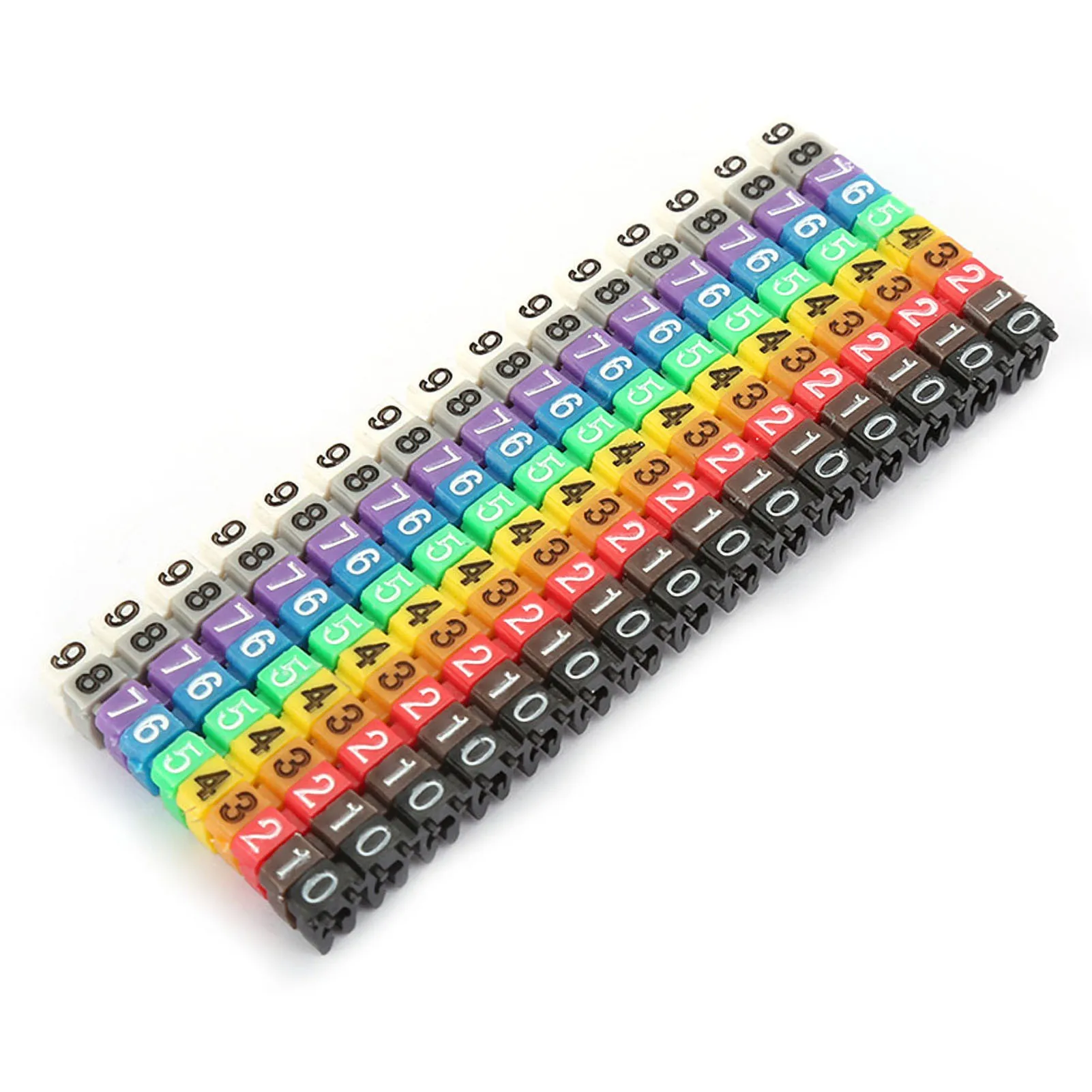 Digital Number Tube Wire Number Label Tube Cable Marker Colorful Wire (150Pcs 1.5mm&sup2;)