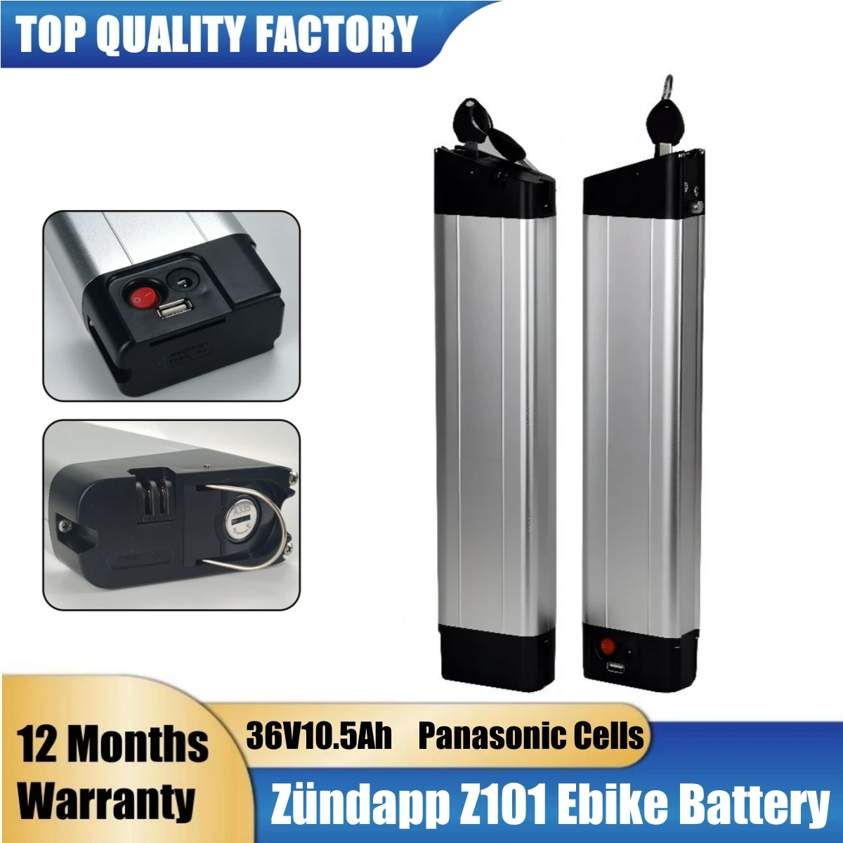 

Литиевая батарея для складного городского велосипеда Zschapp Z101 Ebike Bateria 36V 7.8Ah 8.7Ah 10.5Ah 350W с зарядным устройством