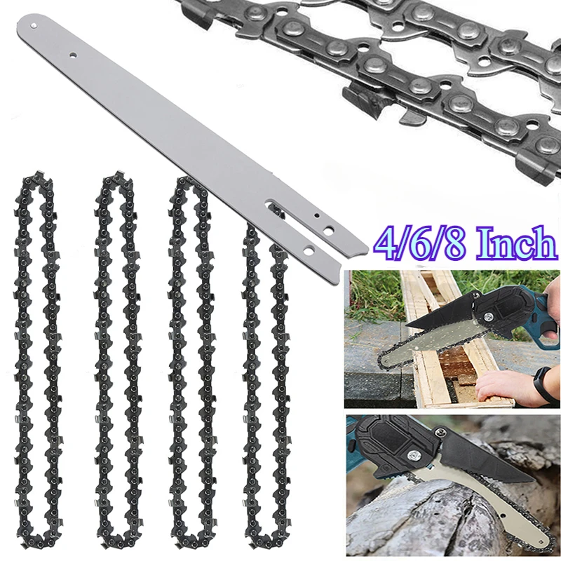 Mini Chainsaw Chain 1/4" Pitch.043" Gauge 28/37/48 DL Electric Chainsaw Chain Guide Plate 4/6/8 Inch Saw Blade Pruning chainsaw chain