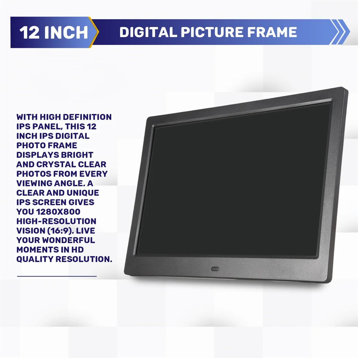 12 Inch Digital Photo Frame with Wireless Remote Control, EU PLUG_OFSS