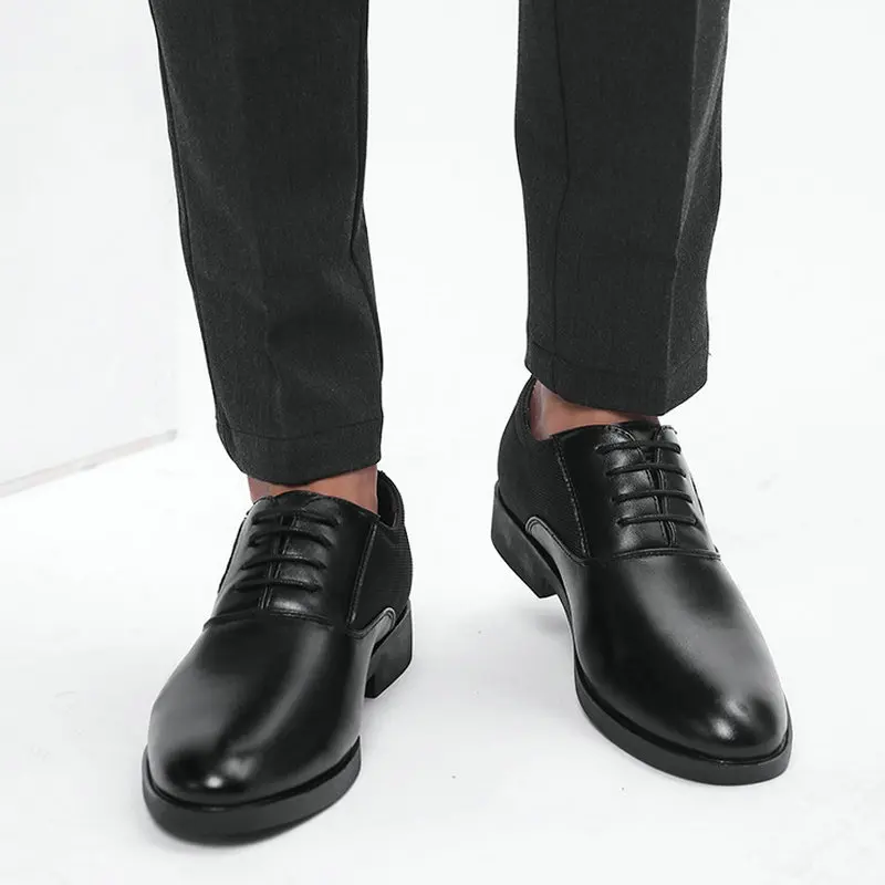 Men Fashion solid Color Lace Up Casual Business Shoes Non Slip Formal Office Event Shoes For Men 3