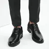 Men Fashion solid Color Lace Up Casual Business Shoes Non Slip Formal Office Event Shoes For Men 3