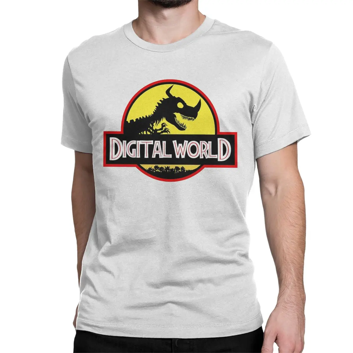 thumbnail image 1 of Camiseta de dinosaurios del mundo digital para hombre y mujer, camisetas de algodón de anime Digimon, camiseta novedosa de manga corta con cuello redondo, camiseta para adultos, 1 of 7