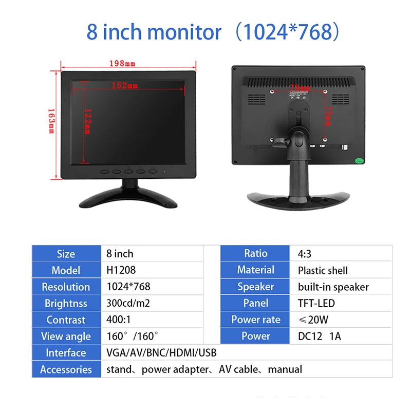 Moniteur LCD 15 pouces HDMI avec entrée vidéo RCA - Chine Moniteur 15' et 15  pouces TFT moniteur PC TFT LCD 15 pouces prix