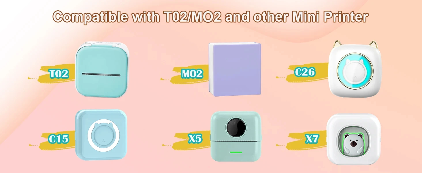 Description Picture 4 of itemTransparent Adhesive Thermal Sticker Paper for M02/T02/M02 Sticker Photo Printer and 57mm Width Print Mini Pocket Printer Camera