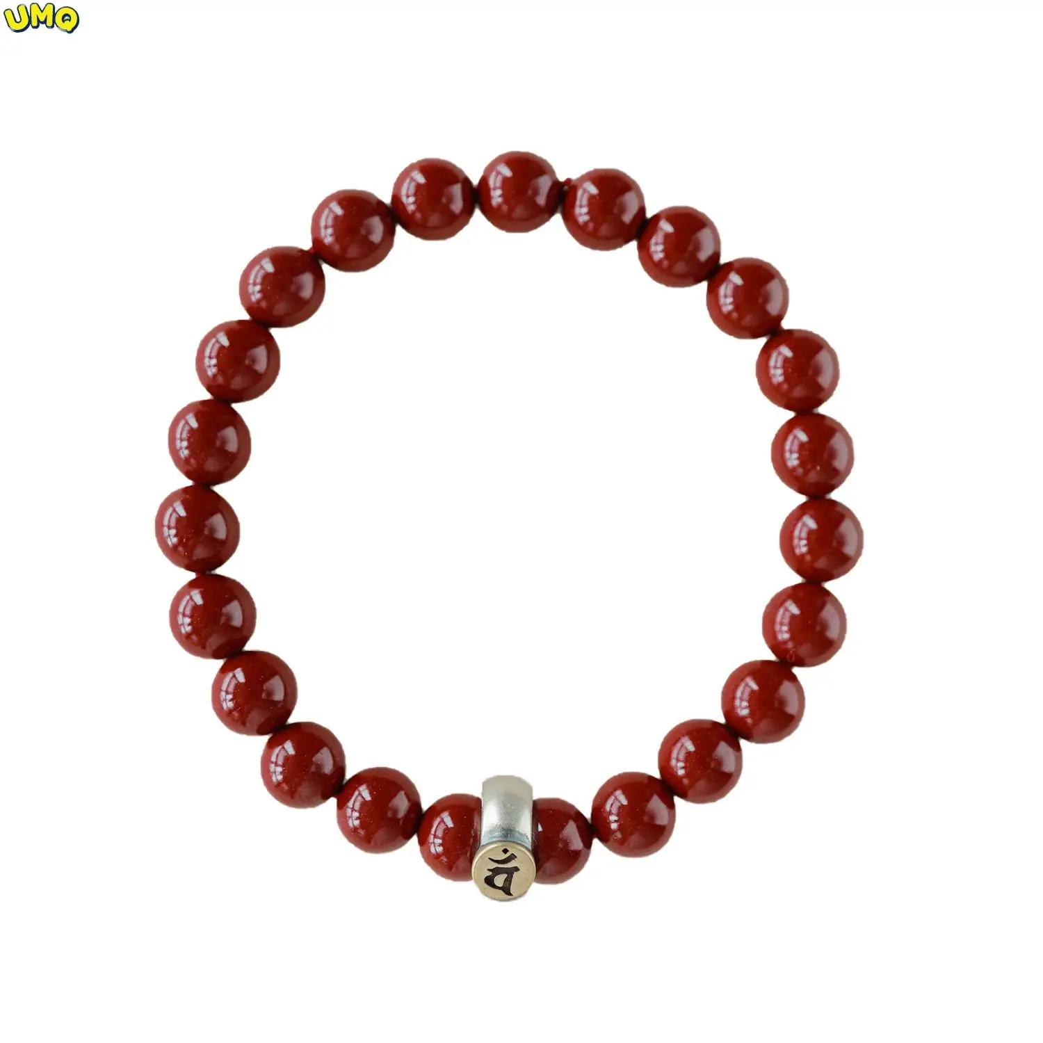 

Natural Raw Mineral Cinnabar Purple Gold Sand Life Year Luck Bracelet 12 Chinese Zodiac Sterling Silver Buddha Couple Wealth Jew