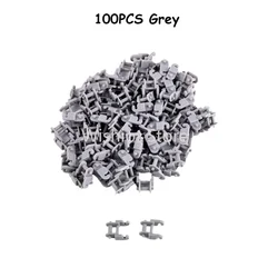 Set of 100 Building Block Link Chains for Creative Construction (Grey tracks)