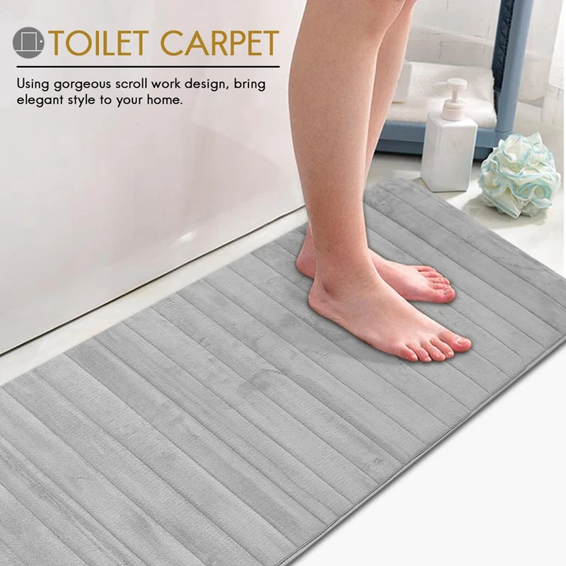 Memory Foam Soft Bath Mats - Non Slip Absorbent Bathroom Rugs Extra Large  Size Runner Long Mat For Kitchen Bathroom Floors 60X16 - AliExpress