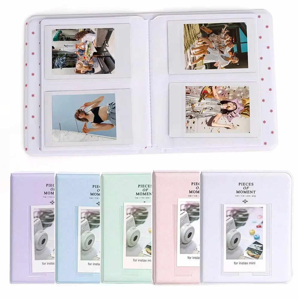 64 Pockets Photo Album Inch Pictures Storage Case Stamps Instant Camera Tickets Cards Organizer for Fujifilm Instax Mini 12/11/9