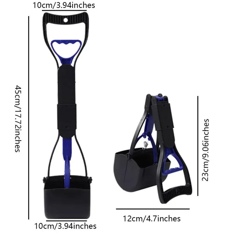 Dog Pooper Scooper Pet Long Handle Jaw Poop Scoop Picker Excrement Collector Clean Tools Outdoor Foldable Animal Feces Cleaner_voghion.com