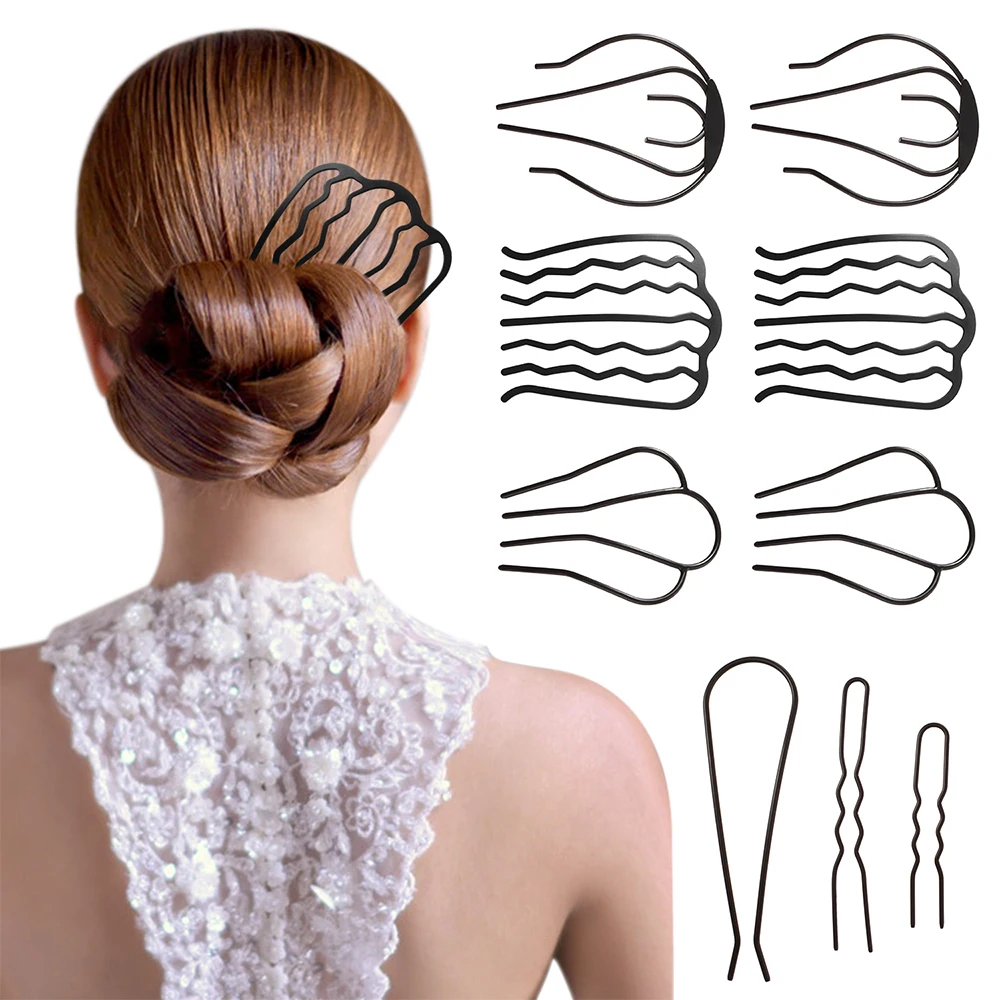 Braid Hair Styling Combs Pins Hair Side Combs Metal Hair Fork Clip Hair