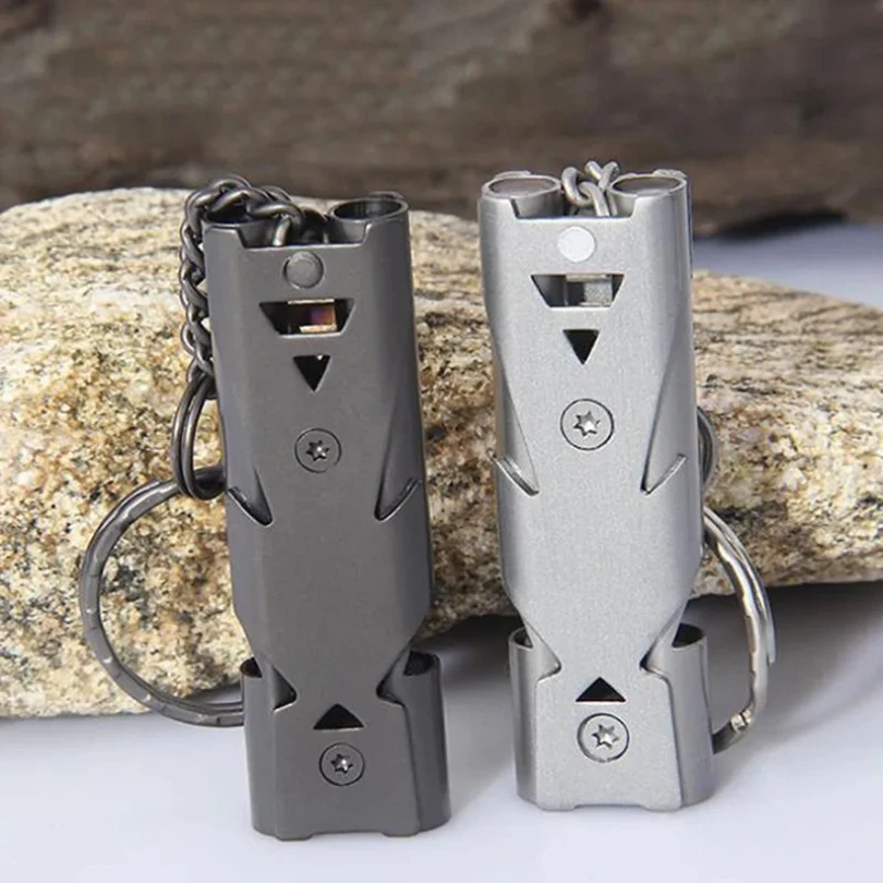 Outdoor Portable Keychain Whistle Stainless Steel Double Pipe Emergency Survival Whistle Multifunction Tools for whistle keychain,mini whistle,survival whistle,soccer whistle,sport whistle,metal whistle,sports whistle,horror scream whistle,wooden train whistle toy