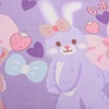 1pc Purple Color Bed Fitted Sheet for Double Bed Rabbit Printed Cartoon Kids Bed Sheet lençol de cama casal (without pillowcase) 3
