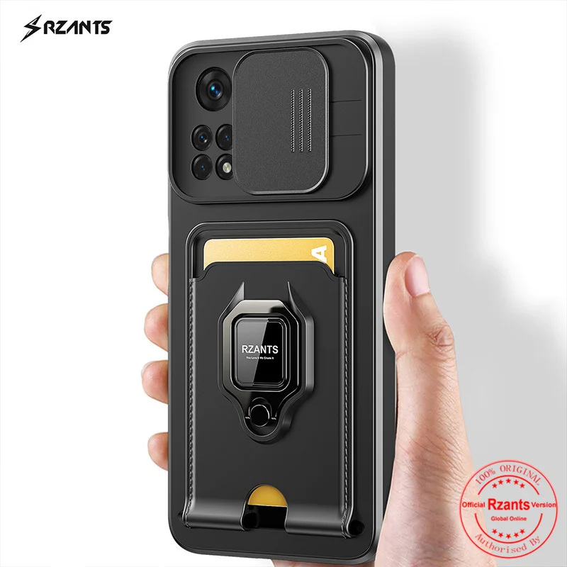 

Чехол Rzants для Redmi Note 11 Pro + 5G Note 11s глобальная Мода Чехол [Bison] Гладкий деловой держатель для карт с кольцом