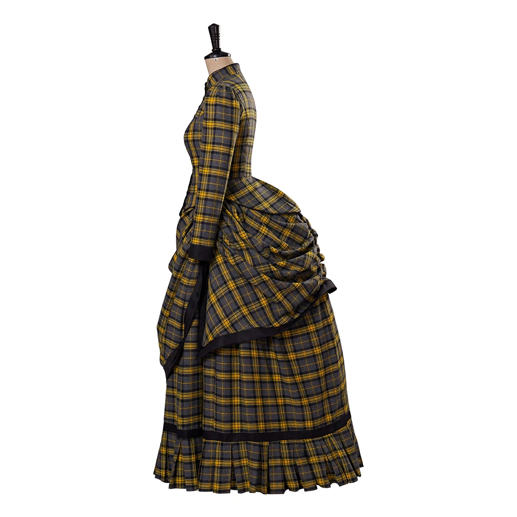 ワンピース 19th Victorian Brown Plaid Day Dress 19th Victorian Brown Plaid Day Dress